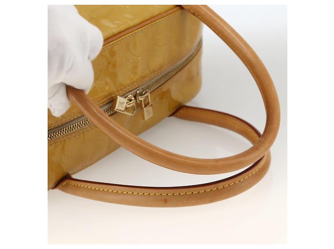 LOUIS VUITTON Borsa a Mano Monogram Vernis Tompkins Square Beige M91149 Auth AMZ152 - vista 7
