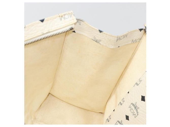 Borsa Tote Vicetos Logogram MCM in PVC Bianco e Oro Auth YKZ1154 D'oro - vista 19