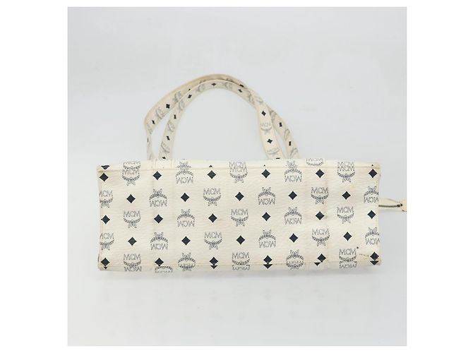 Borsa Tote Vicetos Logogram MCM in PVC Bianco e Oro Auth YKZ1154 D'oro - vista 5