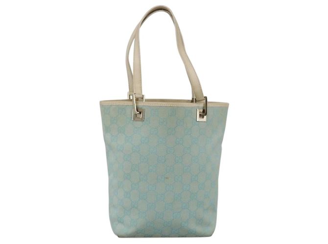 Borsa Tote GG Canvas Gucci Azzurro Chiaro Oro Auth YKZ1004 D'oro Blu chiaro - vista 13
