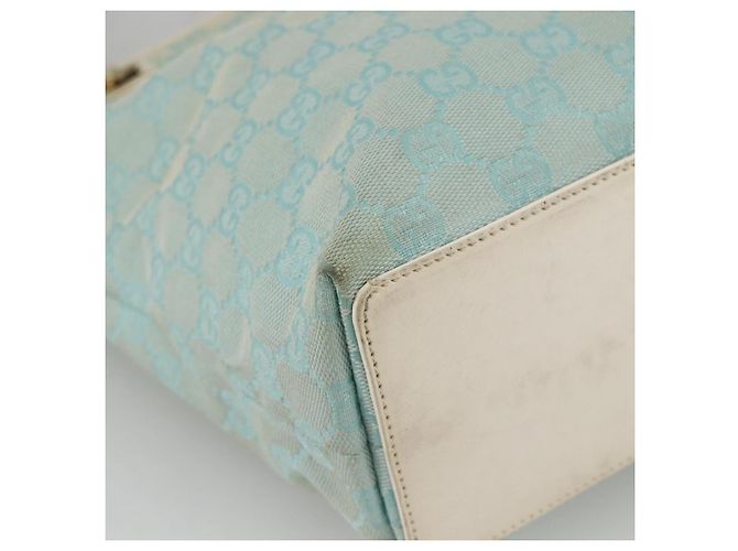 Borsa Tote GG Canvas Gucci Azzurro Chiaro Oro Auth YKZ1004 D'oro Blu chiaro - vista 14