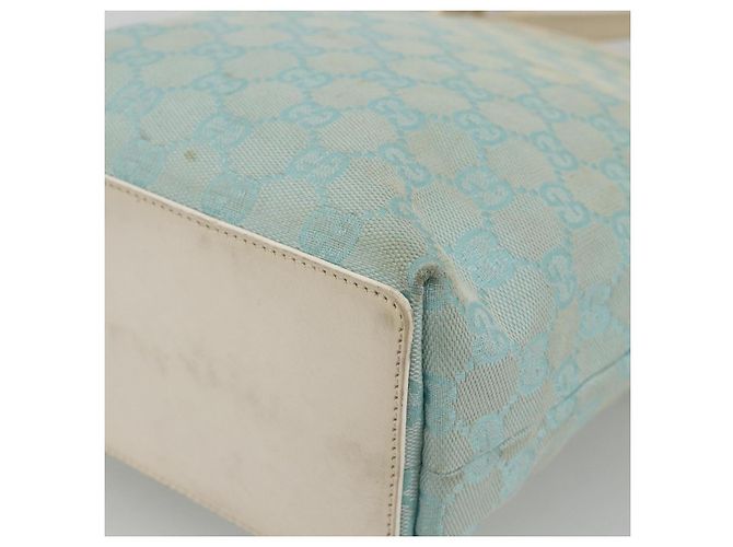 Borsa Tote GG Canvas Gucci Azzurro Chiaro Oro Auth YKZ1004 D'oro Blu chiaro - vista 15