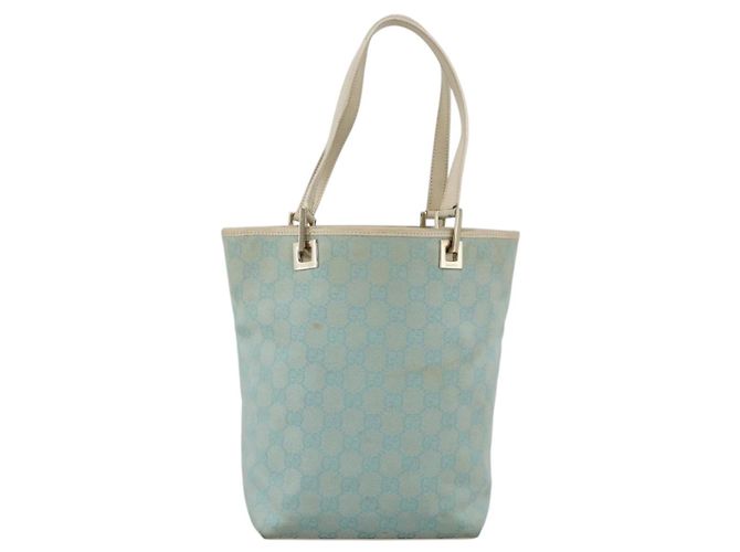 Borsa Tote GG Canvas Gucci Azzurro Chiaro Oro Auth YKZ1004 D'oro Blu chiaro - vista 2