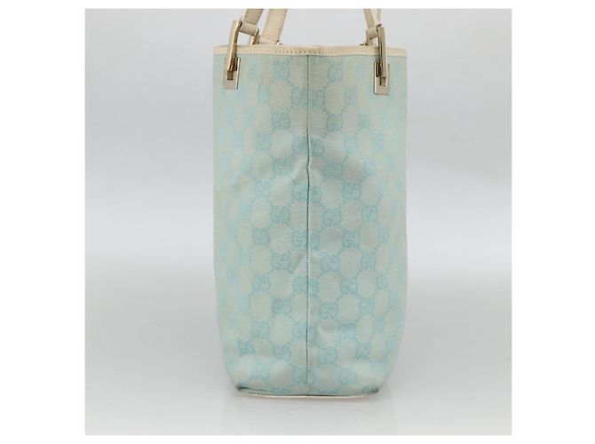Borsa Tote GG Canvas Gucci Azzurro Chiaro Oro Auth YKZ1004 D'oro Blu chiaro - vista 3
