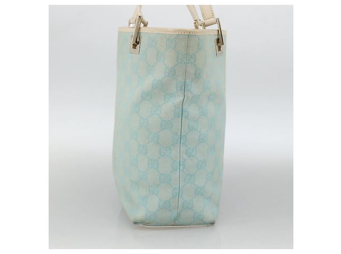 Borsa Tote GG Canvas Gucci Azzurro Chiaro Oro Auth YKZ1004 D'oro Blu chiaro - vista 4