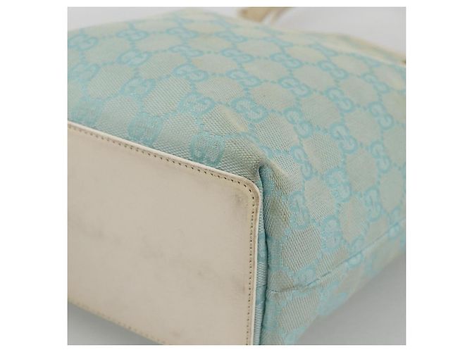 Borsa Tote GG Canvas Gucci Azzurro Chiaro Oro Auth YKZ1004 D'oro Blu chiaro - vista 9