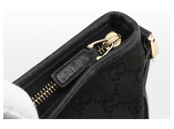 Borsa a Spalla Abbey GG Canvas Gucci Nero Oro 131326 Auth YKZ949 D'oro - vista 10