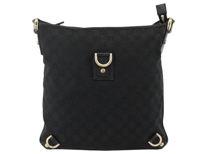Borsa a Spalla Abbey GG Canvas Gucci Nero Oro 131326 Auth YKZ949 D'oro - vista 13