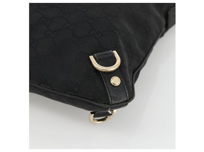 Borsa a Spalla Abbey GG Canvas Gucci Nero Oro 131326 Auth YKZ949 D'oro - vista 14