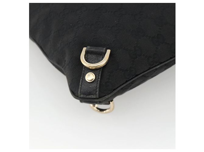 Borsa a Spalla Abbey GG Canvas Gucci Nero Oro 131326 Auth YKZ949 D'oro - vista 15