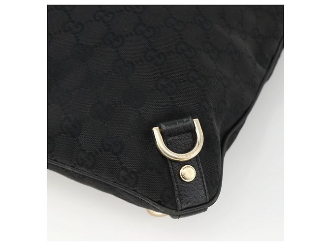 Borsa a Spalla Abbey GG Canvas Gucci Nero Oro 131326 Auth YKZ949 D'oro - vista 16