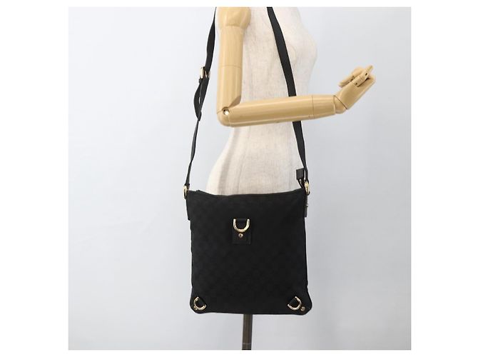 Borsa a Spalla Abbey GG Canvas Gucci Nero Oro 131326 Auth YKZ949 D'oro - vista 22
