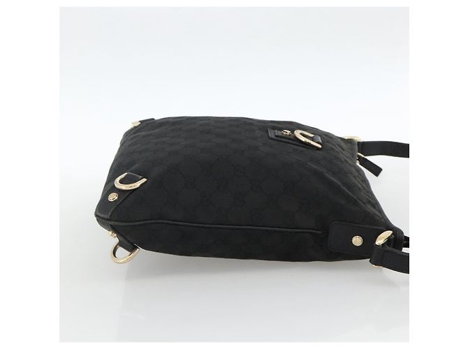 Borsa a Spalla Abbey GG Canvas Gucci Nero Oro 131326 Auth YKZ949 D'oro - vista 4