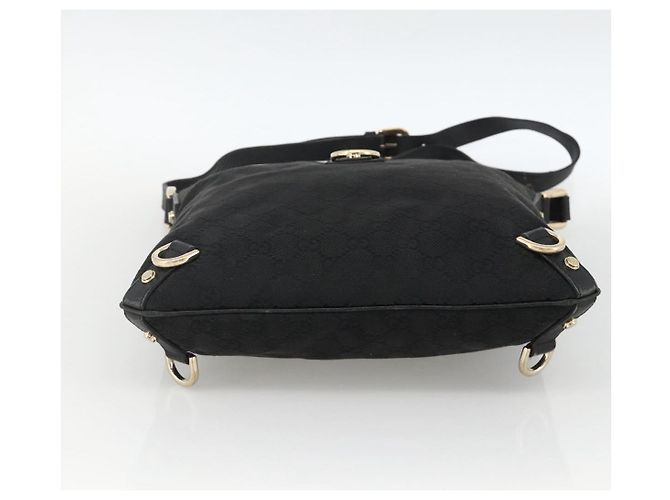Borsa a Spalla Abbey GG Canvas Gucci Nero Oro 131326 Auth YKZ949 D'oro - vista 5