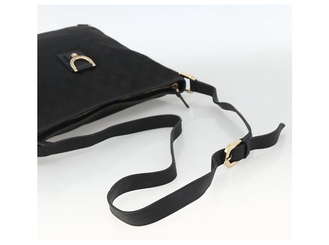 Borsa a Spalla Abbey GG Canvas Gucci Nero Oro 131326 Auth YKZ949 D'oro - vista 7