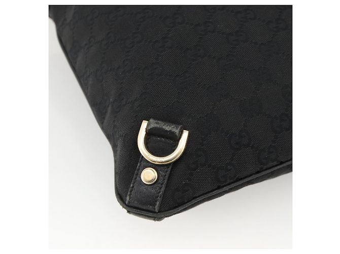 Borsa a Spalla Abbey GG Canvas Gucci Nero Oro 131326 Auth YKZ949 D'oro - vista 9