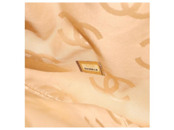CHANEL Borsa a Mano Wild Stitch Pelle Beige Oro CC Auth AMZ064 D'oro - vista 12