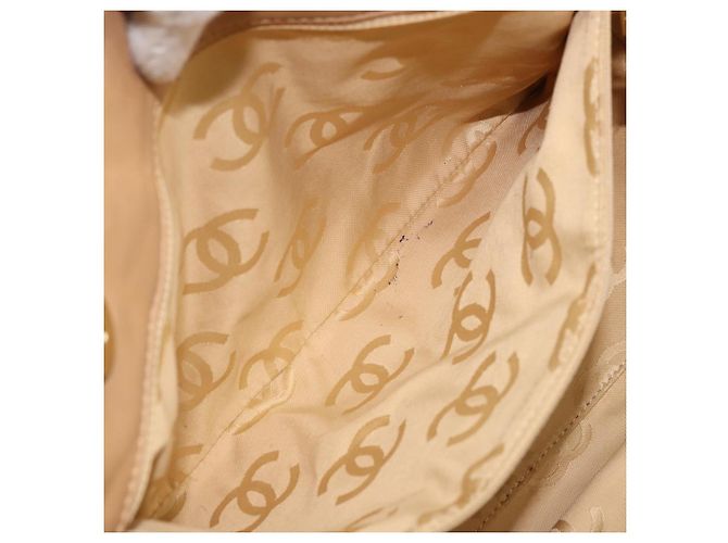 CHANEL Borsa a Mano Wild Stitch Pelle Beige Oro CC Auth AMZ064 D'oro - vista 22