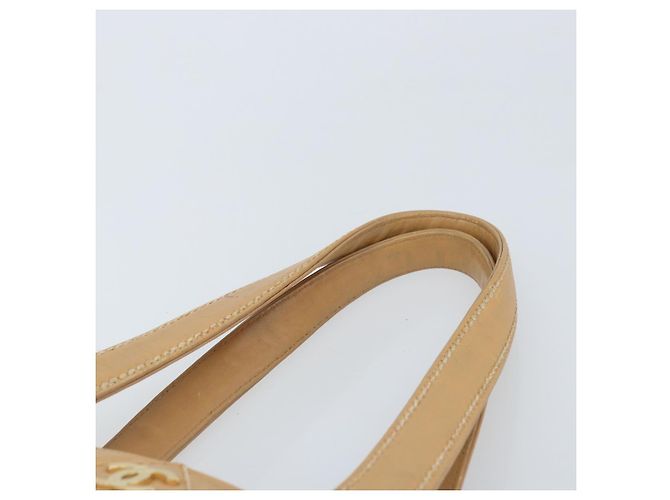 CHANEL Borsa a Mano Wild Stitch Pelle Beige Oro CC Auth AMZ064 D'oro - vista 8