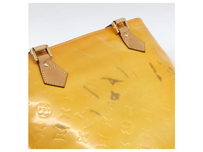 LOUIS VUITTON Borsa a Mano Monogram Vernis Houston Giallo Lime M91055 LV Auth hk3628 D'oro - vista 10