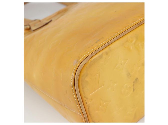 LOUIS VUITTON Borsa a Mano Monogram Vernis Houston Giallo Lime M91055 LV Auth hk3628 D'oro - vista 14