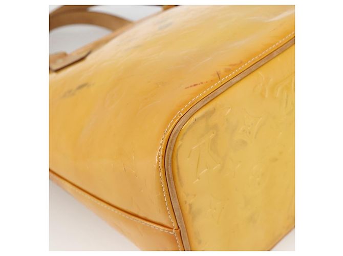 LOUIS VUITTON Borsa a Mano Monogram Vernis Houston Giallo Lime M91055 LV Auth hk3628 D'oro - vista 16