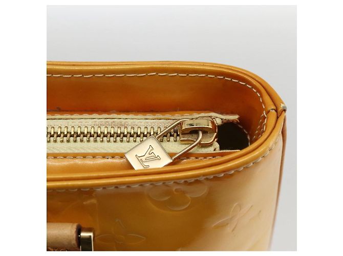 LOUIS VUITTON Borsa a Mano Monogram Vernis Houston Giallo Lime M91055 LV Auth hk3628 D'oro - vista 17