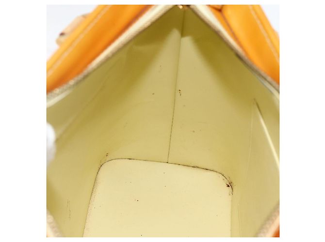 LOUIS VUITTON Borsa a Mano Monogram Vernis Houston Giallo Lime M91055 LV Auth hk3628 D'oro - vista 19