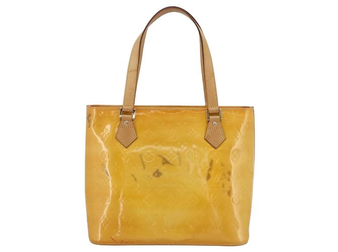 LOUIS VUITTON Borsa a Mano Monogram Vernis Houston Giallo Lime M91055 LV Auth hk3628 D'oro - vista 2