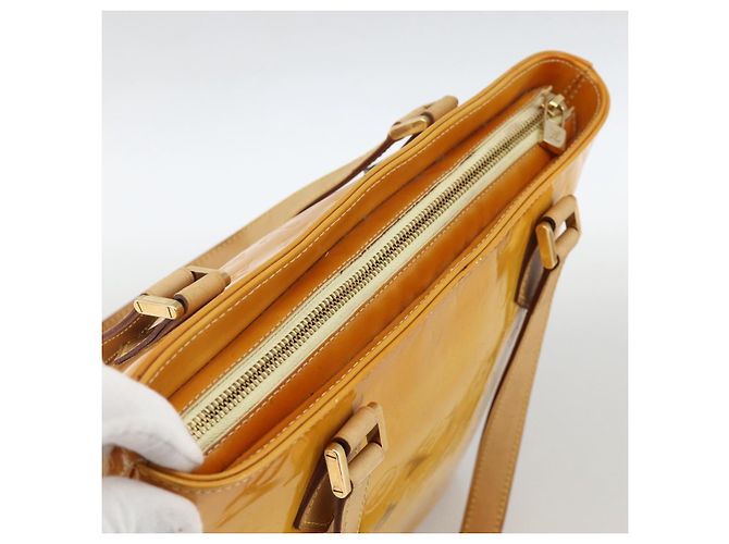 LOUIS VUITTON Borsa a Mano Monogram Vernis Houston Giallo Lime M91055 LV Auth hk3628 D'oro - vista 6