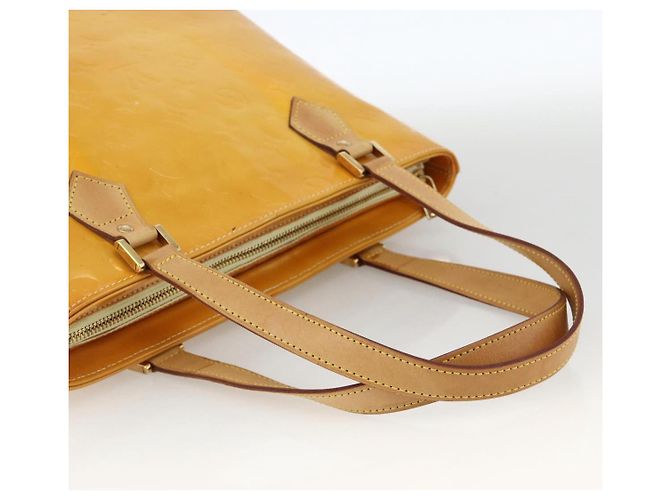 LOUIS VUITTON Borsa a Mano Monogram Vernis Houston Giallo Lime M91055 LV Auth hk3628 D'oro - vista 7