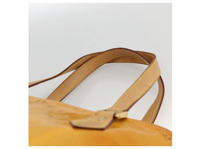 LOUIS VUITTON Borsa a Mano Monogram Vernis Houston Giallo Lime M91055 LV Auth hk3628 D'oro - vista 8