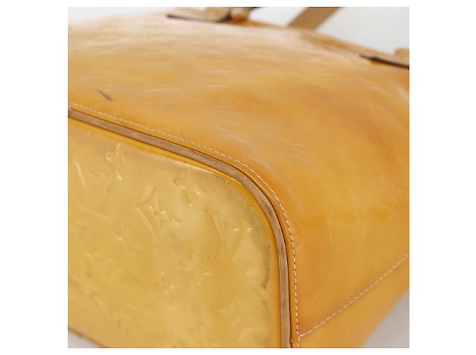 LOUIS VUITTON Borsa a Mano Monogram Vernis Houston Giallo Lime M91055 LV Auth hk3628 D'oro - vista 9