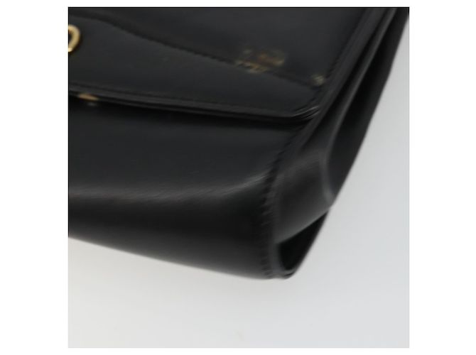 Céline Borsa a Spalla Horsebit in Pelle Nera e Oro Auth INZ069 Nero D'oro - vista 15