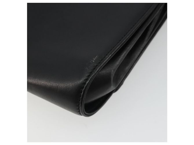 Céline Borsa a Spalla Horsebit in Pelle Nera e Oro Auth INZ069 Nero D'oro - vista 17