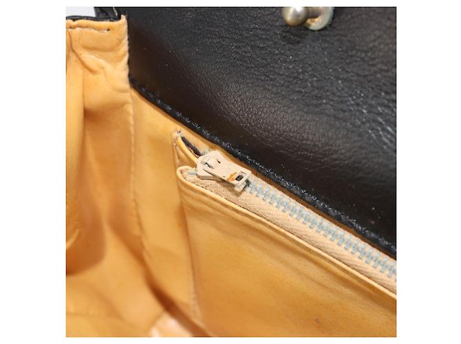 Céline Borsa a Spalla Horsebit in Pelle Nera e Oro Auth INZ069 Nero D'oro - vista 23