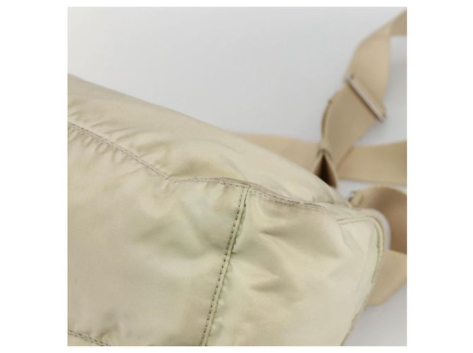 Borsa a Spalla PRADA Nylon Avorio Argento Autentica 174381 Crudo - vista 15