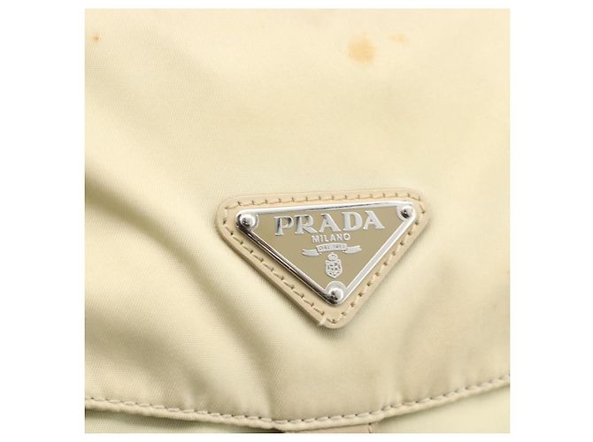 Borsa a Spalla PRADA Nylon Avorio Argento Autentica 174381 Crudo - vista 17