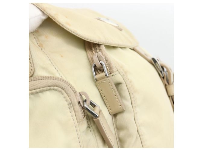 Borsa a Spalla PRADA Nylon Avorio Argento Autentica 174381 Crudo - vista 18
