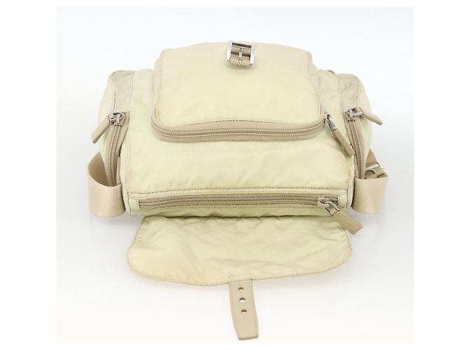 Borsa a Spalla PRADA Nylon Avorio Argento Autentica 174381 Crudo - vista 19