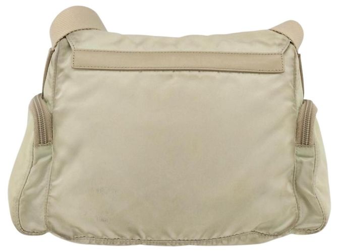 Borsa a Spalla PRADA Nylon Avorio Argento Autentica 174381 Crudo - vista 2