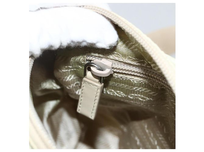 Borsa a Spalla PRADA Nylon Avorio Argento Autentica 174381 Crudo - vista 24