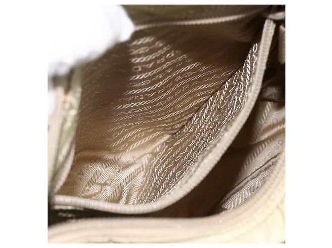 Borsa a Spalla PRADA Nylon Avorio Argento Autentica 174381 Crudo - vista 25
