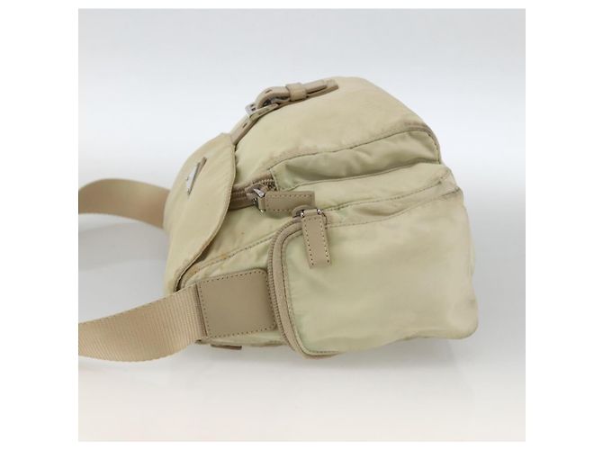 Borsa a Spalla PRADA Nylon Avorio Argento Autentica 174381 Crudo - vista 3