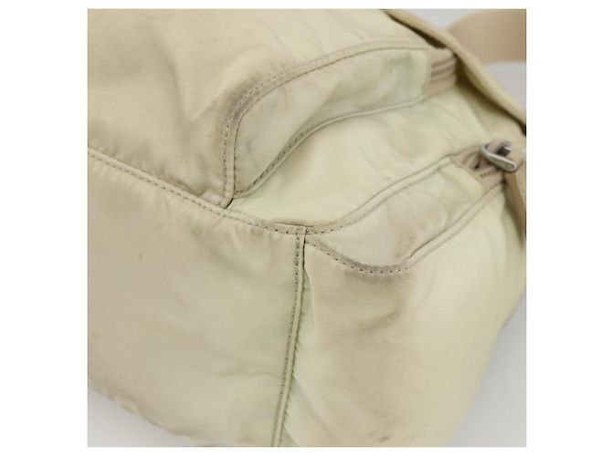 Borsa a Spalla PRADA Nylon Avorio Argento Autentica 174381 Crudo - vista 9