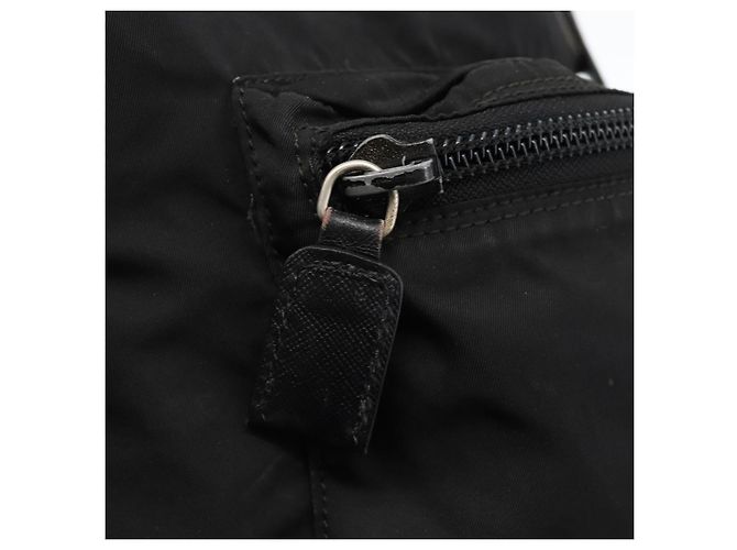 Zaino PRADA in nylon nero argento Auth YKZ1112 - vista 19