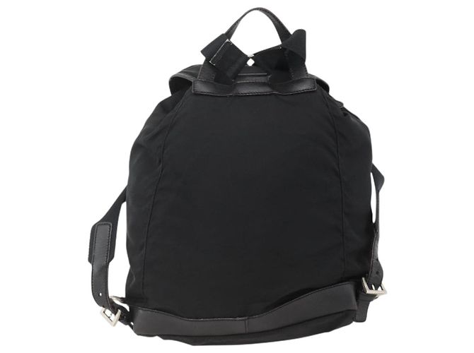 Zaino PRADA in nylon nero argento Auth YKZ1112 - vista 2