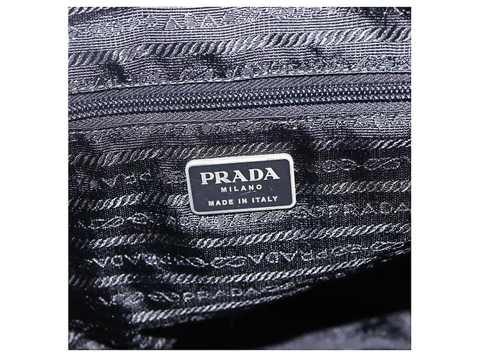 Zaino PRADA in nylon nero argento Auth YKZ1112 - vista 21