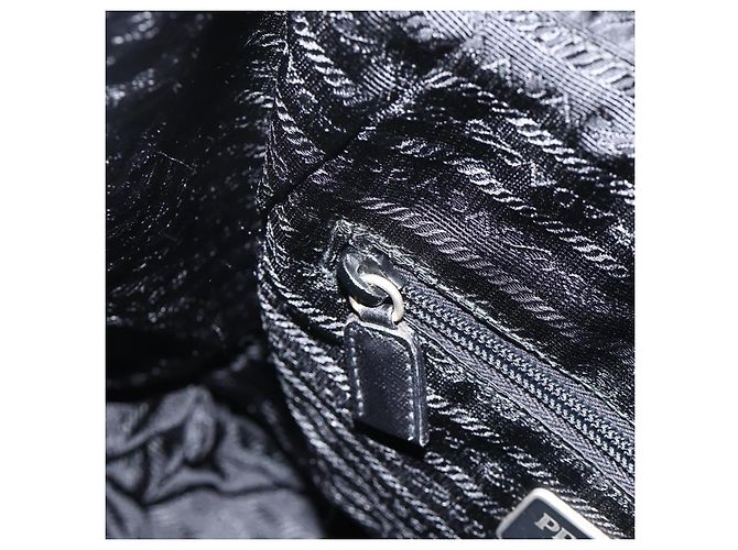 Zaino PRADA in nylon nero argento Auth YKZ1112 - vista 24