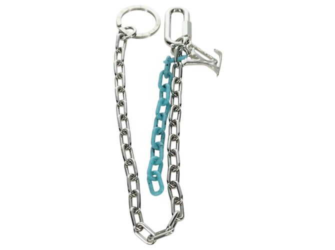 PORTACHIAVI A FORMA DI LV LOUIS VUITTON metallo tono argento MP2619 LV Auth BAZ740M - vista 2